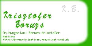 krisztofer boruzs business card